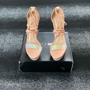 Blush Lace Up Heels